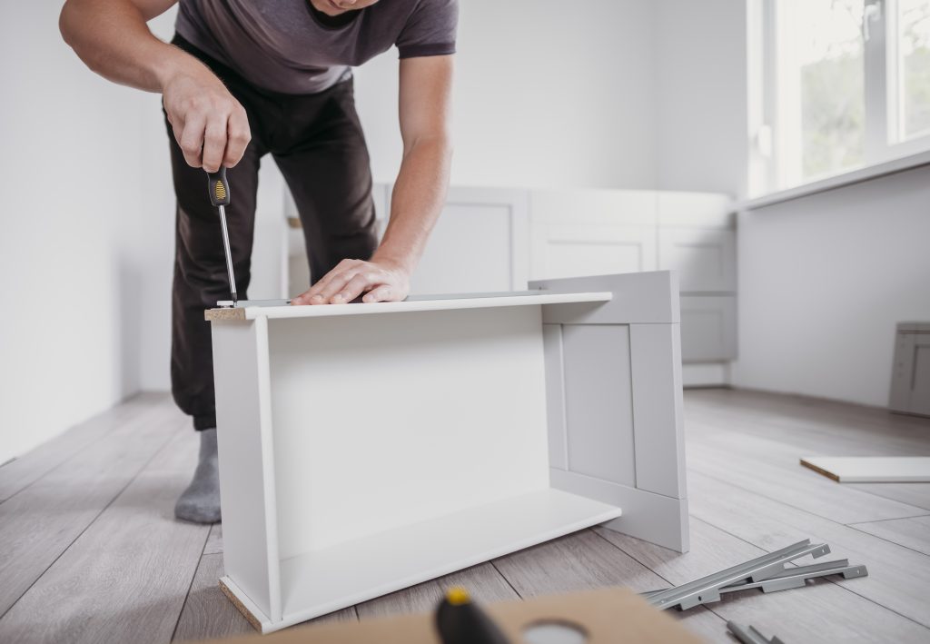 A professional handyman service with a specialization in furniture assembly and a range of home improvement services.