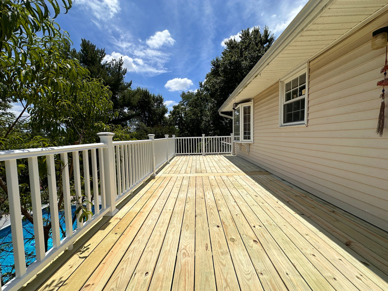 New deck installed on second story of house in Elkridge Maryland